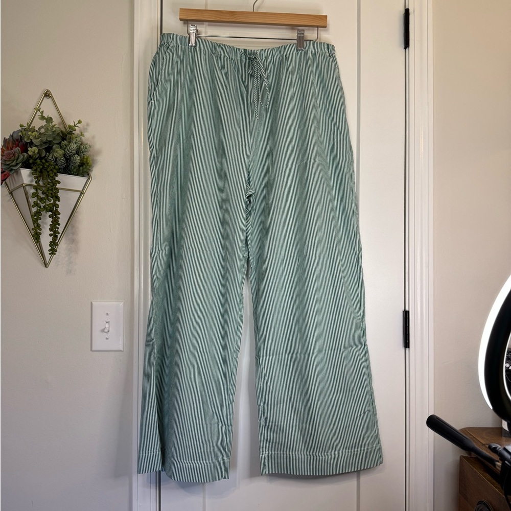 Modern Works Green/White Stripe Lounger Wide Leg Pant
